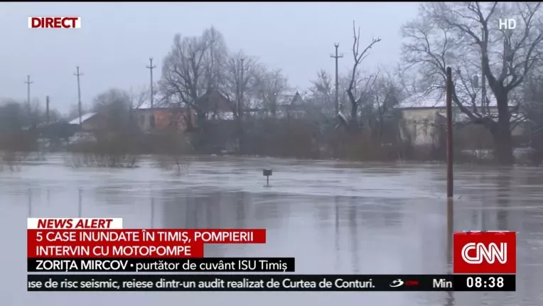 Cod rosu de inundatii in judetul Timis! Atentionare RO-Alert trimisa locuitorilor