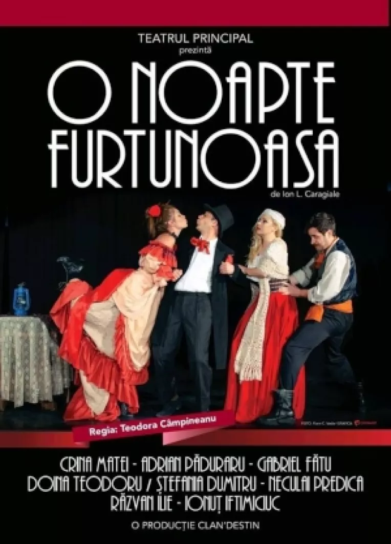 Teatrul Principal prezinta pe scena Dalles spectacolul de teatru O noapte furtunoasa, intr-o montare clasica